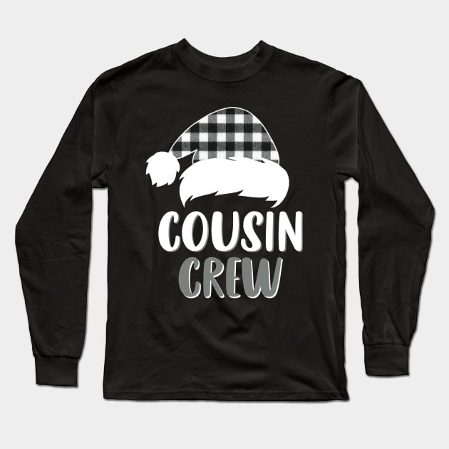 Cousin Crew White Plaid Santa Hat Family Matching Christmas Pajama Long Sleeve T-Shirt by Sincu